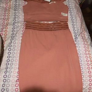 Two piece blush skirt set